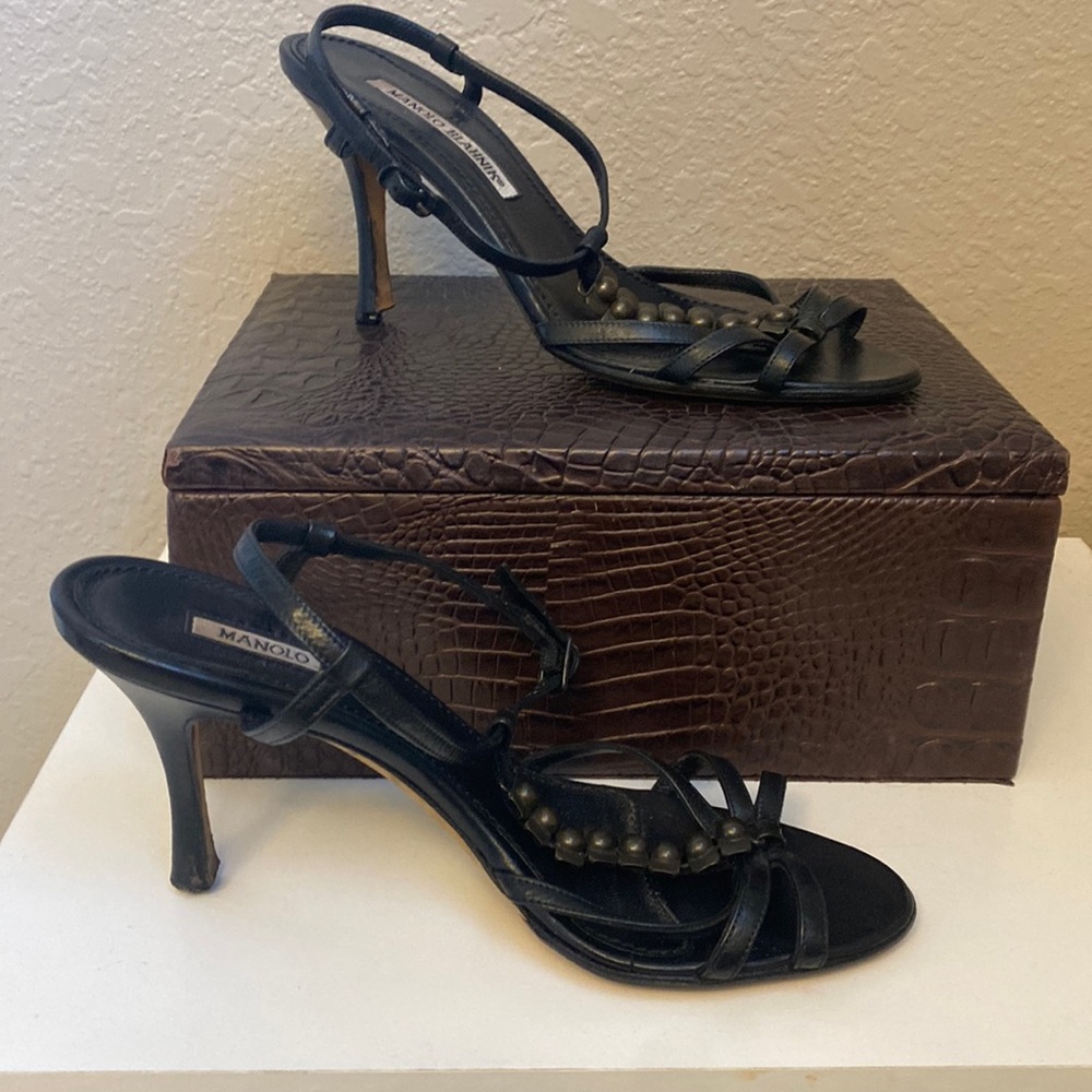 SHOE CLOSET CLOSE OUT! Authentic Manolo t-strap sandals. Make an offer